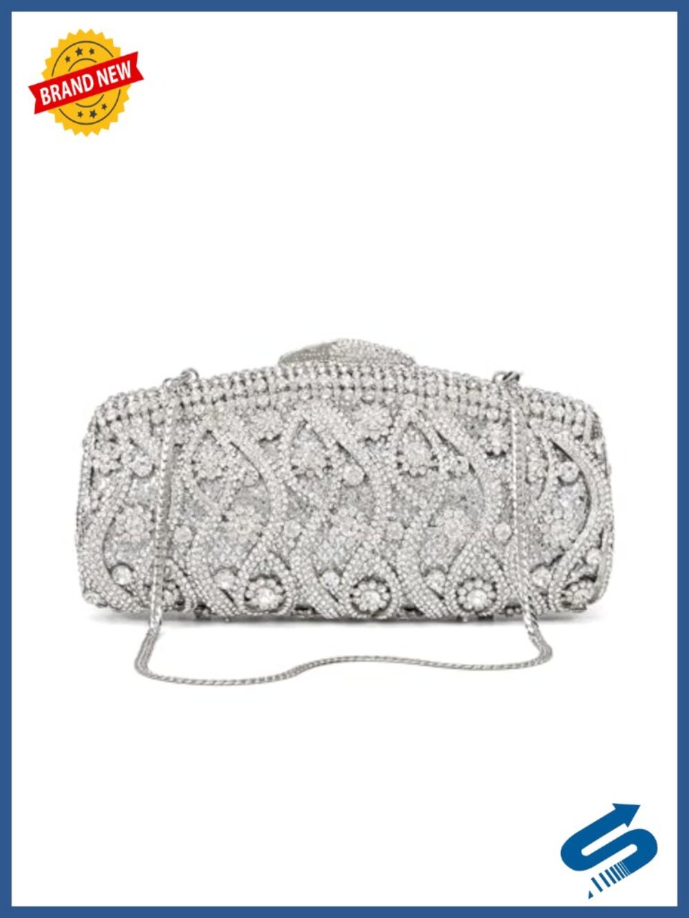 Sweetovo Hollow-Out Crystal Minaudiere Clutch Fits iPhone 14 Gala